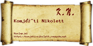 Komjáti Nikolett névjegykártya